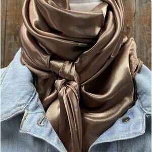 Wild Rag Scarf Solid Tan 35" X 35" Western Cowgirl